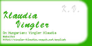 klaudia vingler business card